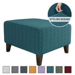 Rectangle Couvre-tabouret ottoman Slipcover Jacquard Square Foottabe Sofa Scencover Furniture Protector Covers Foot Represt Chair