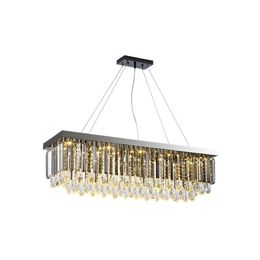 Rechthoekige hanglamp moderne kristallen kroonluchter hanglamp voor keukeneiland eetkamer decor