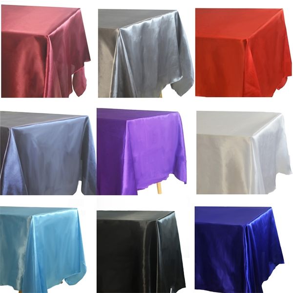 Rectangle Satin Nappe Superpositions Pour La Fête De Mariage Décor Maison À Manger Couverture De Noël Halloween Anniversaire Tissu 211103