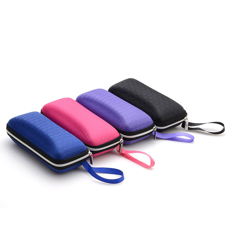 Rectangle Sunglasses Cases Pressure-proof Zipper Crush Resistance Eye Glasses Sunglasses Boxes Eyewear Protector Box With Lanyard