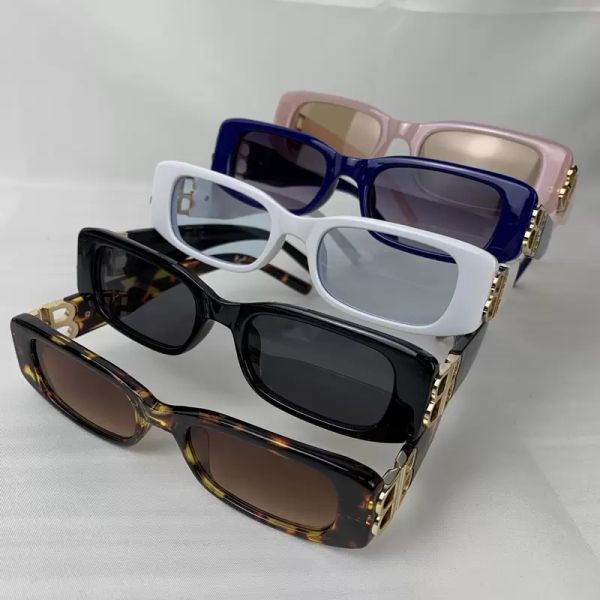 Gafas de sol rectangulares para mujer, gafas de sol con montura pequeña, gafas al por mayor para hombre, moda de verano UV400, gafas de playa adumbral al aire libre con caja, gafas de sol para ciclismo