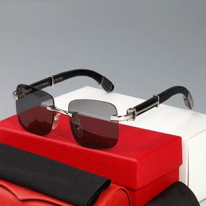 Rechthoekige zonnebrillen voor vrouwen goud metaal hout bamboe frame merk ontwerp zonnebrillen heren zwart bruin heldere lens worden geleverd met doos -bril 2397