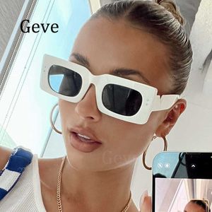 Rectangle lunettes de soleil pour femmes à la mode rétro blanc carré grand cadre lunettes de soleil femme marque de luxe Vintage lunettes UV400 0928