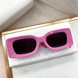 Gafas de sol rectangulares rosa gris para mujer Y2K verano Sunnies Lunettes de Soleil gafas Occhiali da sole UV400 gafas