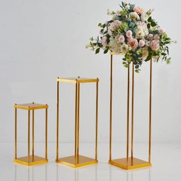 rechthoek trouwtafel metaal lang goud kleur metalen loopbrug gangpad pedestal bloem vaas stand rekwisieten nieuw voor podium decoratieve oceaan expre mora