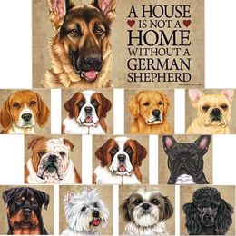 Rechthoek Houten Decoratie Opknoping Board Hond Huisdier Decor Deur Teken Plaque Woonaccessoires Ornament 16 stijlen voor kiezen