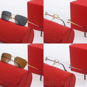 Rectangles sans cadre lunettes femmes hommes lunettes de soleil luxe couleur dorée longue jambe miroir polarisée ultraviolet preuve lunettes de soleil designer métaux PJ039 F23