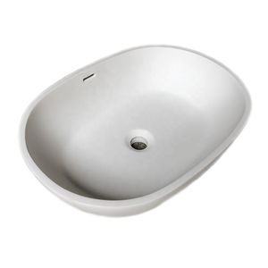 Salle de bains ovale comptoir Lavabo vestiaire Corian vanité Lavabo solide Surface résine Lavabo RS38388