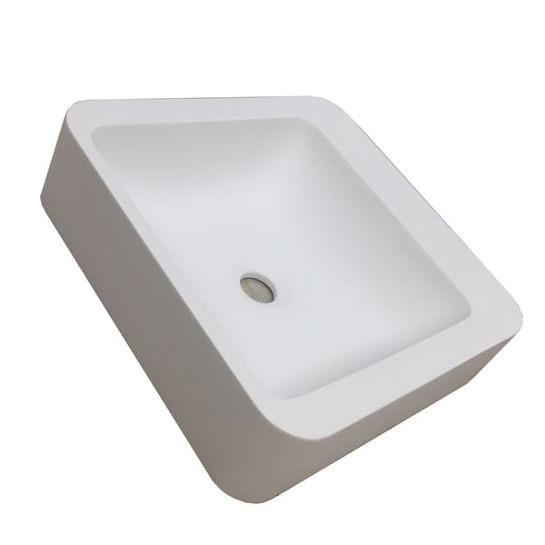 Lavabo rectangulaire en résine acrylique, salle de bains, comptoir, surface solide, pierre, salle de bains, vanité, lavabo coloré 3861