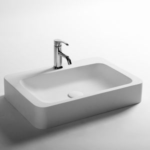 Lavabo en pierre à Surface solide pour salle de bains, lavabo au-dessus du comptoir, récipient à linge RS3862