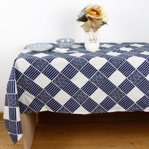 Rechthoekige katoenen linnen tafelkleed tuin stijl bule vintage rechthoek diner picknicktafel doek woondecoratie