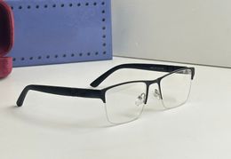 Zwarte rechthoekige bril Half frame bril Optisch frame Heldere lens Herenmode zonnebril Frames Brillen met doos