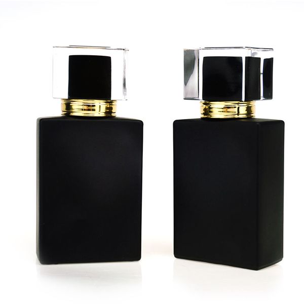 Bouteille de parfum en verre rectangulaire bouteilles de pulv￩risation carr￩e de luxe pour l'huile de parfum 50 ml