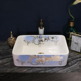 Lavabo rectangulaire en porcelaine de Style primitif, comptoir de salle de bains, lavabo profond, fait à la main