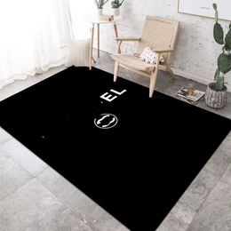 Sala de estar rectangular alfombra moderna luz de cristal de lujo de lujo gran logotipo alfombra premium sala de estar dormitorio alfombras de cama