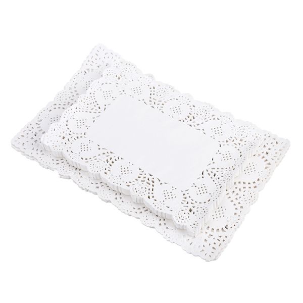 Plátanos de ropa de papel rectangular para postres para paquetes de pastel de encaje almohadillas de la boda decoración de la vajilla kdjk2205