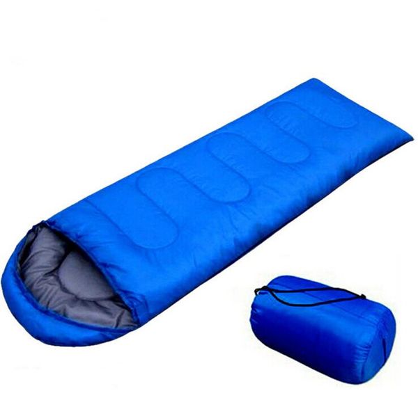 Saco de dormir Rectangular para una sola persona con sombrero primavera verano otoño tres estaciones viaje al aire libre adulto camping tren saco de dormir HW01