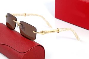 Gafas de sol rectangulares Revestimiento anti-UV Recubrimiento Antirreflexión Polarizamiento de búfalos Templos de cuerno sin marco Verano Deporte al aire libre Gafas de sol Gafas de sol con caja