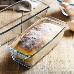Rechthoekig gehard glas bakpan binaurale kaas gebakken rijst pan magnetron bakpan visplaat oven speciaal bakgereedschap