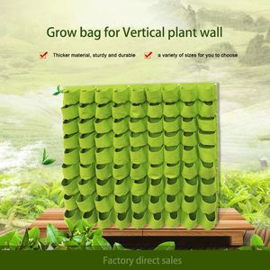 Maceta colgante de pared reciclada, contenedor de plantación de fieltro de lana, bolsas de cultivo de plantas de jardín de tela no tejida Vertical