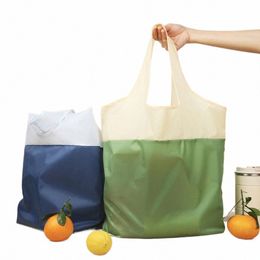 Sac de magasin écologique imperméable recyclé sac en polyester pliable sac en toile à main sacs d'épicerie épaule réutilisable O3um #