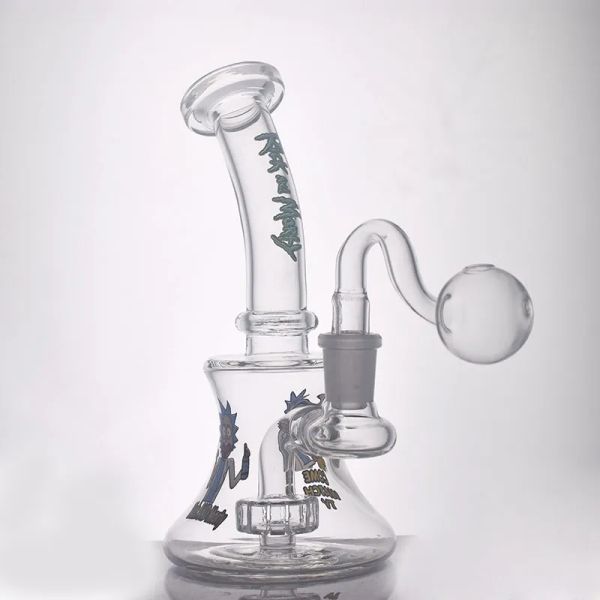 Vaso de reciclado Bongs cachimba Decoración de flores Cámara Dab Rig Base de cono soplado a mano Pipas de agua para fumar con 14 mm Tazón de tabaco Aceite de vidrio LL