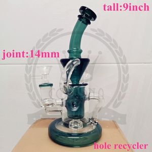 Recycler Dab Rig hookah Glass Bong Buena filtración Imágenes reales Glass Bongs Tuberías de agua