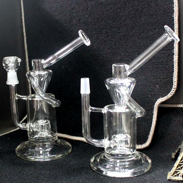 Recycler Dab Rigs Bong Hookahs Glass Oil Rig 14mm Bowl Fab Egg Beaker Bong Mujer 9 pulgadas Tuberías de agua Accesorios de humo