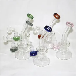 Recycler Glass beker Bong Showhead Percolator Mini Oil Rigs 14mm vrouwelijk gewricht met kom kwarts banger Water pijpen