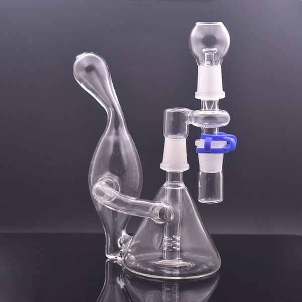 Recycler Glass Bong Tornado Hookah Smoking Water Pipe Bongs con Reclaim Catcher Adapter 6inch 1set