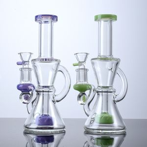 Recycleur Lait Vert Violet Klein Narguilés Accessoires Fumeurs Heady Glass Bongs Dab Rigs Oil Rig Pommeau De Douche Percolateur Avec Bol XL2062