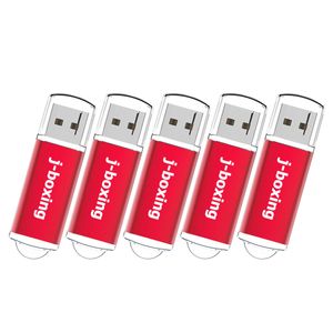 Rode 5 stks / partij Rechthoek USB 2.0 Flash Drive Flash Pen Drive Hoge Snelheid Memory Stick Opslag 1G 2G 4G 8G 16G 32G 64G voor PC Laptop Duim Pen