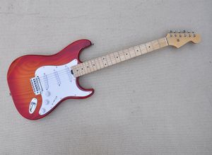 Red 6 strings elektrische gitaar met essentes esdoornkoken kan worden aangepast