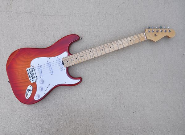 La guitare électrique rouge à 6 cordes avec manche en érable du corps en frêne peut être personnalisée