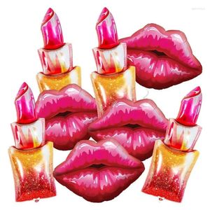 Rouge 8pcs Giant Lipstick Decoration Party Balon Lèvres Balls Marils Makeup Thème Girls Filles de la Saint-Valentin DÉCOR BRIDAL