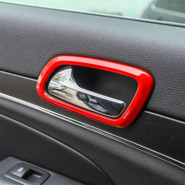 Anneau de bol de porte intérieure en ABS rouge, décoratif pour Jeep Grand Cherokee 2011, accessoires extérieurs automobiles de haute qualité 274M