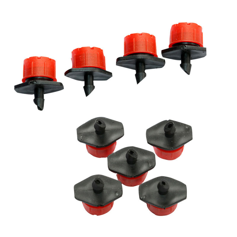 Red Adjustable Flow Drip Irrigation Nozzle Agricultural Irrigation Micro Sprinkler Eight Hole Small Red Cap Drip Nozzle