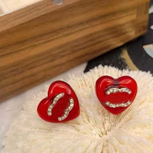 Bijoux en agate rouge boucles d'oreilles de luxe designer pour femmes boucles d'oreilles en cristal de bonbons boucles d'oreilles lettre boucles d'oreilles dames bijoux fête cadeau de mariage