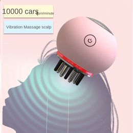 Rood en blauw licht Dual Speed Electric Portable Vibration Massage Care Comb Waterproof Medication Comb 240416