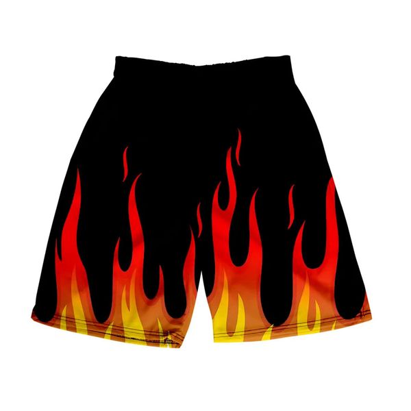Flamme à flamme rouge et jaune Shorts de plage hommes femmes pantalons courts de fitness Body Body Body Mesh Breathable Mesh Rapide Dry Jogger Trunks 240424
