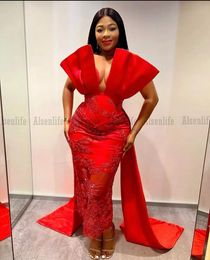 Rode Aso Ebi Avondjurken Sweetheart Afrikaanse Mode Jurk Voor Vrouwen Prom Party Wear Formele Gowns Diner Gown Abendkleid