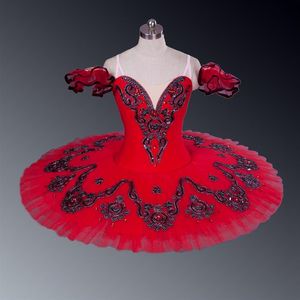 Tutu de ballet rouge Costumes de tutu de ballet professionnel pour adultes Costumes de ballet du lac des cygnes Mulberry de Performance Girl Sommeil Beauté Bl279u