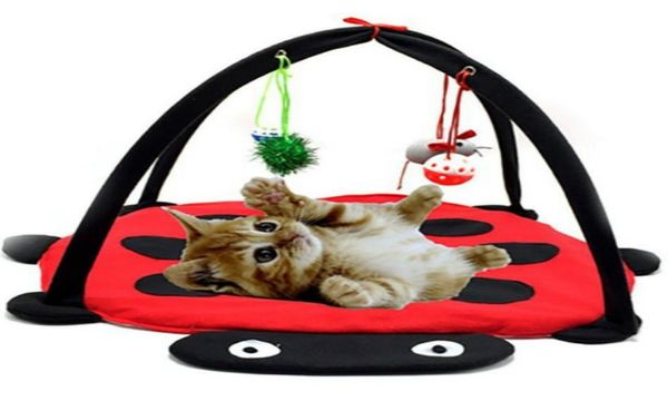 Red Beetle Fun Bell Cat Tent Pet Toy Hamock Toy Cat Litter Goods Home Cat House1990662