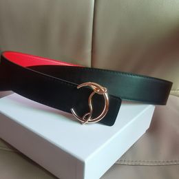Red Belt Mens Fashion Belts Designer omkeerbare tailleband voor vrouwelijke breedte 3,8 cm gouden zilveren gesp van 100 cm-125 cm rode bodem leer zwart beige taille
