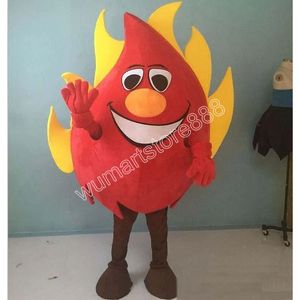 Red Big Fire Mascot Kostuum Carnaval Unisex Volwassenen Outfit Volwassenen Maat Xmas Verjaardagsfeestje Outdoor Dress Up Kostuum Rekwisieten