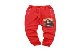 Couleur noir rouge Mona Lisa cinquième collection mona lisa côté zipper pantalon de survêtement décontracté hommes hiphop jogger pantalon pantalon pantalon7490537