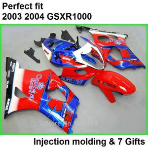 Rood Black Backings Set voor Suzuki GSXR 1000 K3 2003 2004 Fairing Kit GSXR1000 03 04 Carrosserie GSXR1000 HJ68