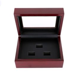 Boîte de rangement en cuir PU rouge noir, boîte en bois, organisateur Portable 12x16x7cm, étui à 2-9 trous, championnat sport Ring217b