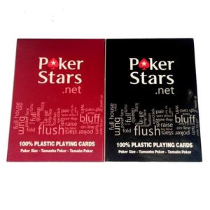 Jeu de cartes à jouer en plastique Texas Holdem rouge/noir cartes de Poker jeux de société polonais imperméables et ternes