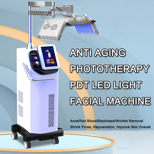 PDT Photon Dissolvant de vaisseaux sanguins rouges Traitement de l'acné Rétrécir les pores Raffermissement de la peau Photodynamique Machine faciale Lumière LED Élimination des rides Équipement de beauté